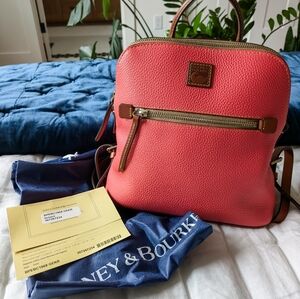 EUC Dooney & Bourke Pebble Grain Leather Backpack, Geranium Pink